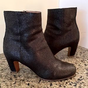 Maison Margiela Black Embossed Leather Ankle Boots